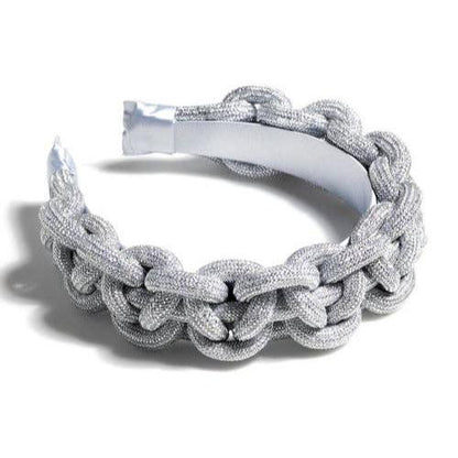 Chloe Braided Headband, Silver