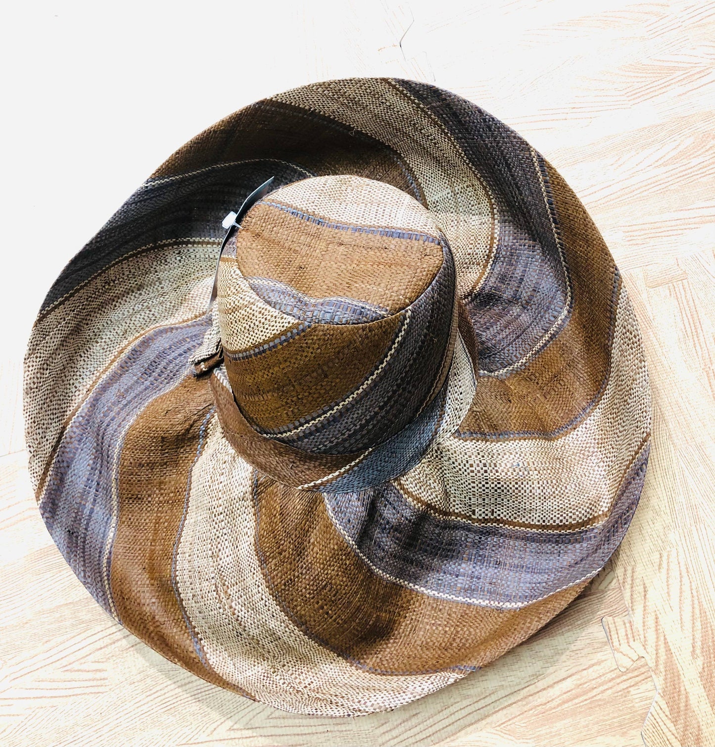 Packable Sun Hat! 5" Wide Brim/Coffee Swirl