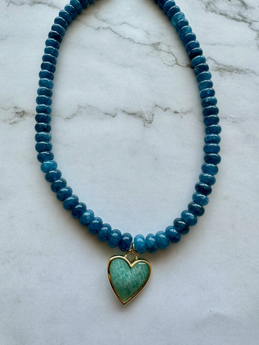 Jolie Necklace, Ocean Jade