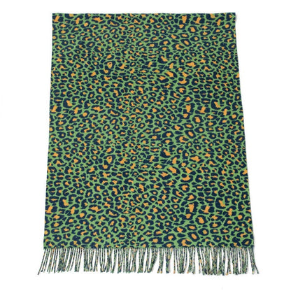 Leopard Print Scarf, Green