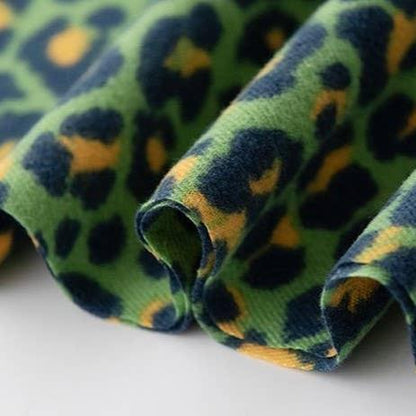 Leopard Print Scarf, Green