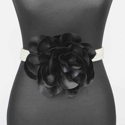 Coco Flower & Pearl Elastic Belt