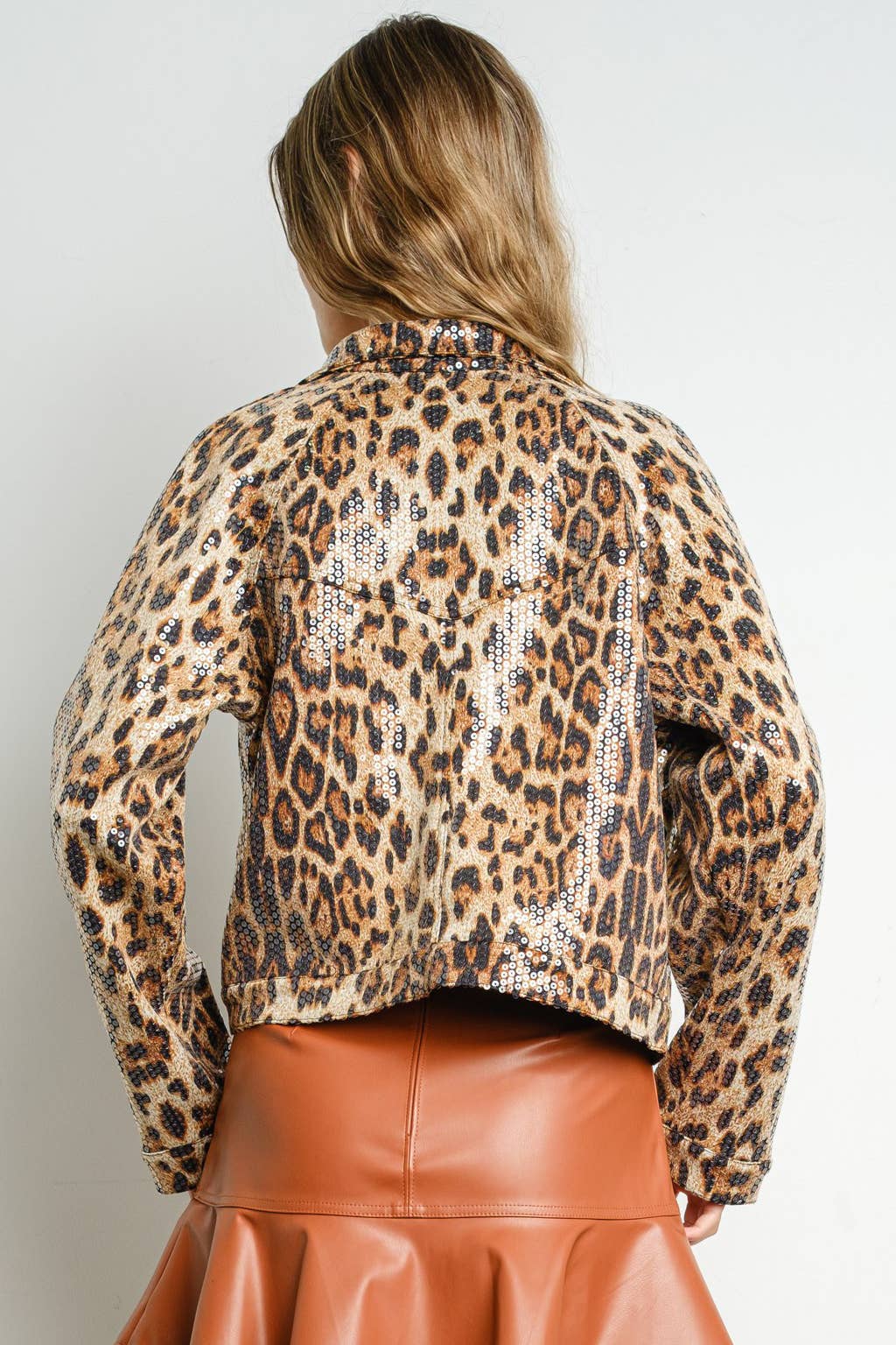 Sequined Leopard Moto Jacket