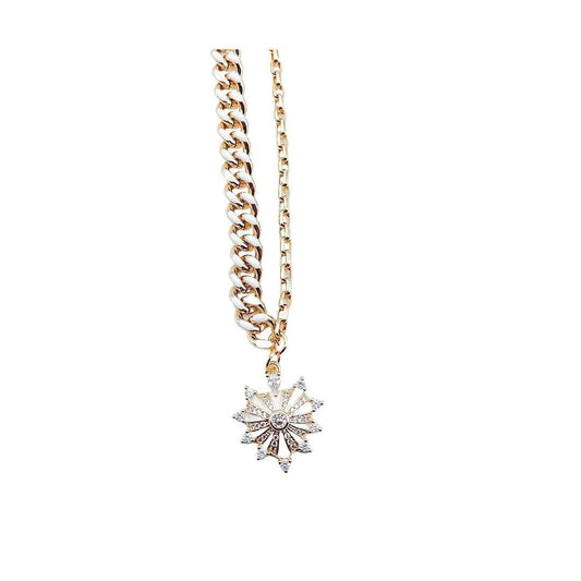 Chunky Spike Heart Necklace, White