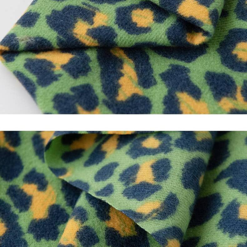 Leopard Print Scarf, Green