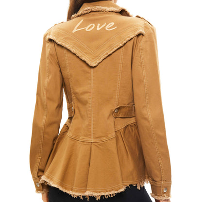 Juliette Denim "Love" Embroidered Jacket