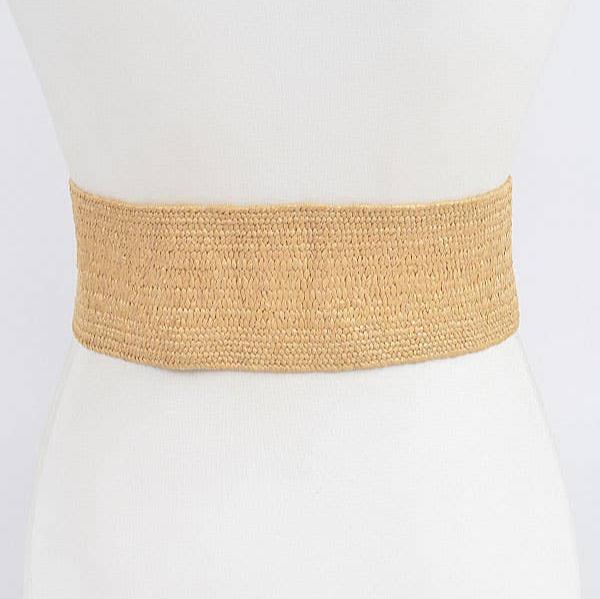 back view of tan elastic belt